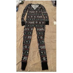 Pink Christmas design footsie  pajama